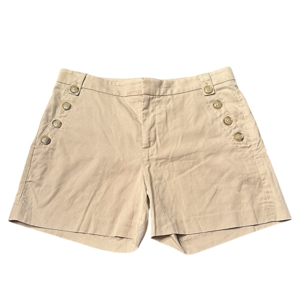 Women's Tan Button-Accent Shorts
